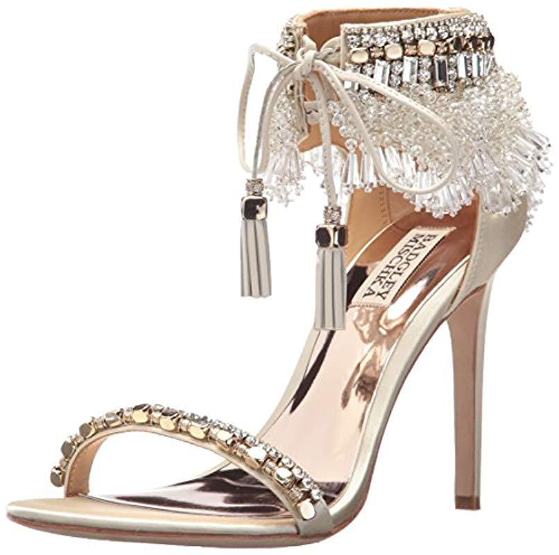 Badgley Mischka Katrina Heeled Sandal in White | Lyst