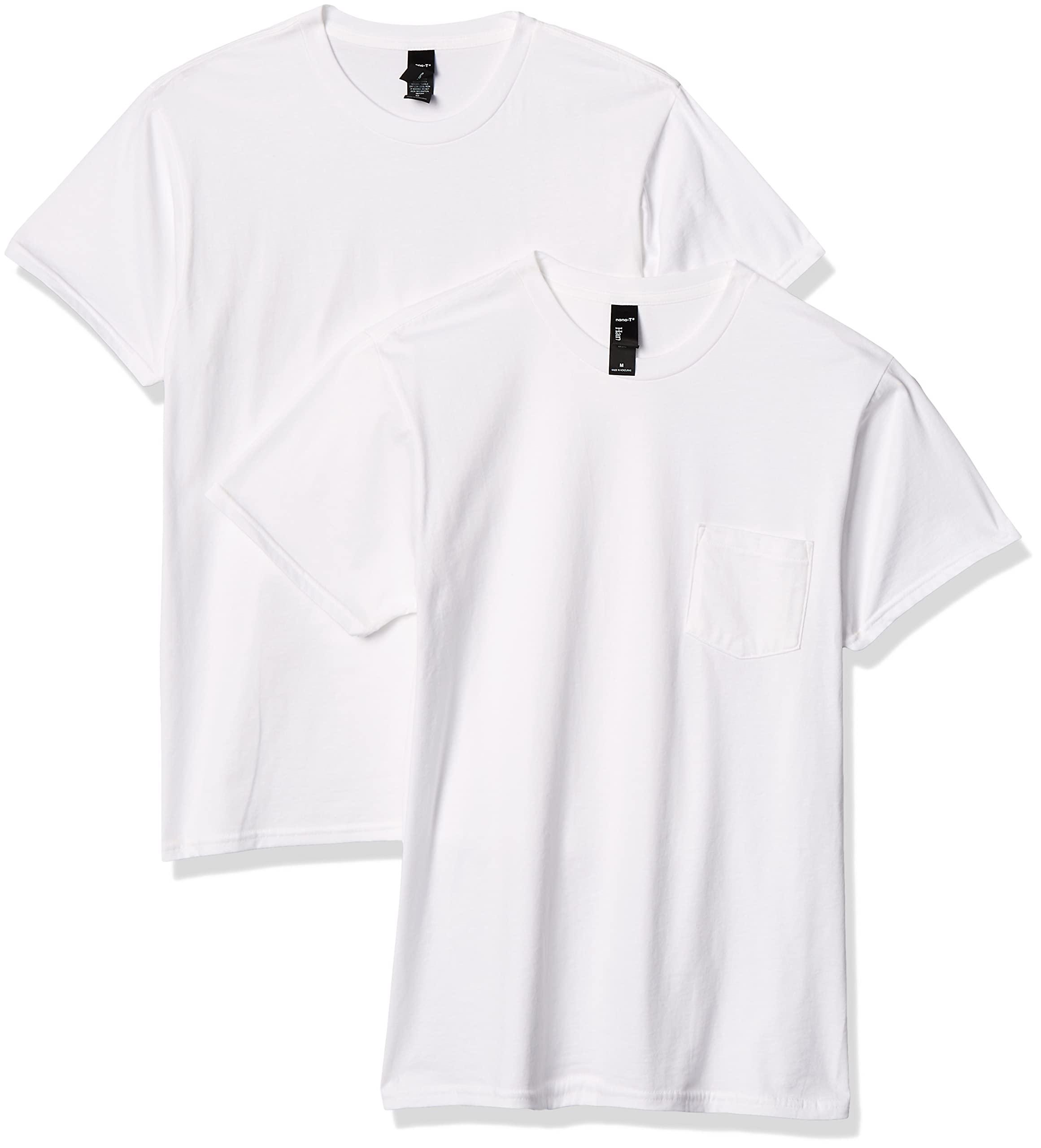 Hanes Lot de 2 t-shirts en coton Nano Premium pour homme