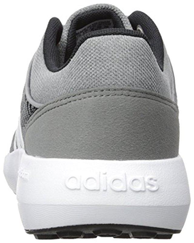 adidas Synthetic Neo Cloudfoam Race Running Shoe in Black/White/Grey (Gray)  for Men - Lyst
