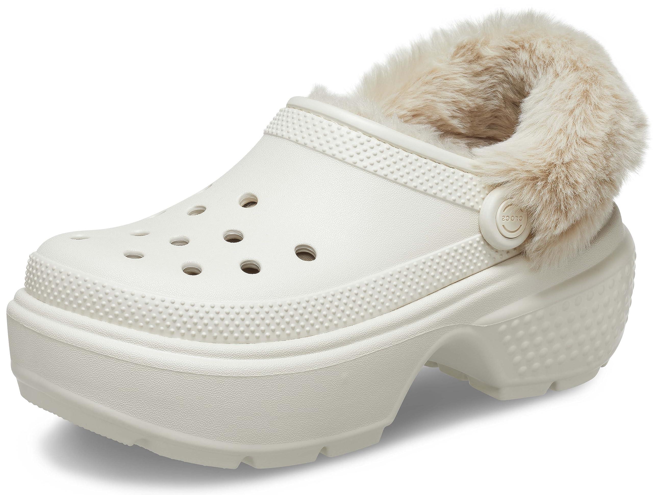 Fuzzy crocs white best sale