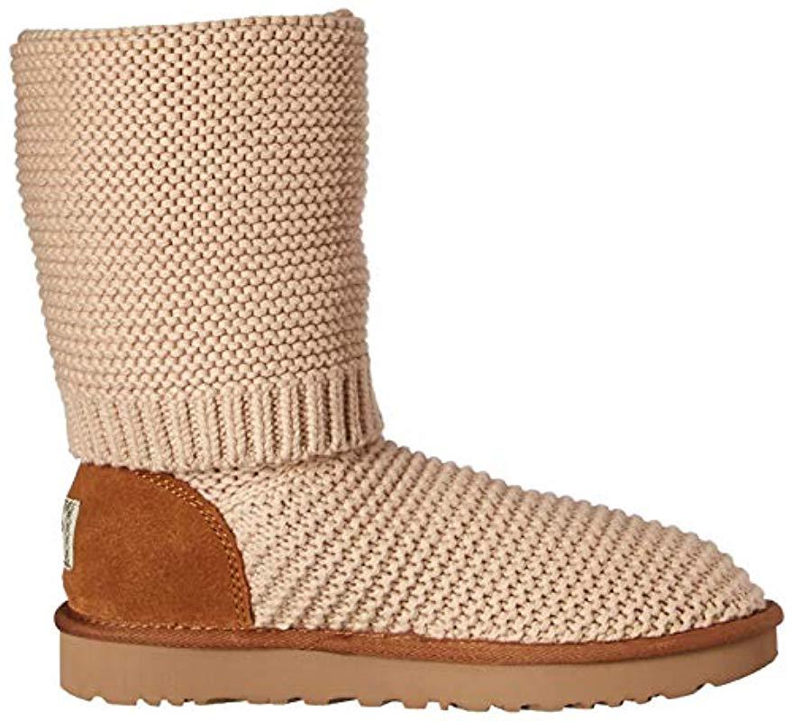 UGG Wool W Purl Cardy Knit Fashion Boot in Cream (Natural) - Lyst