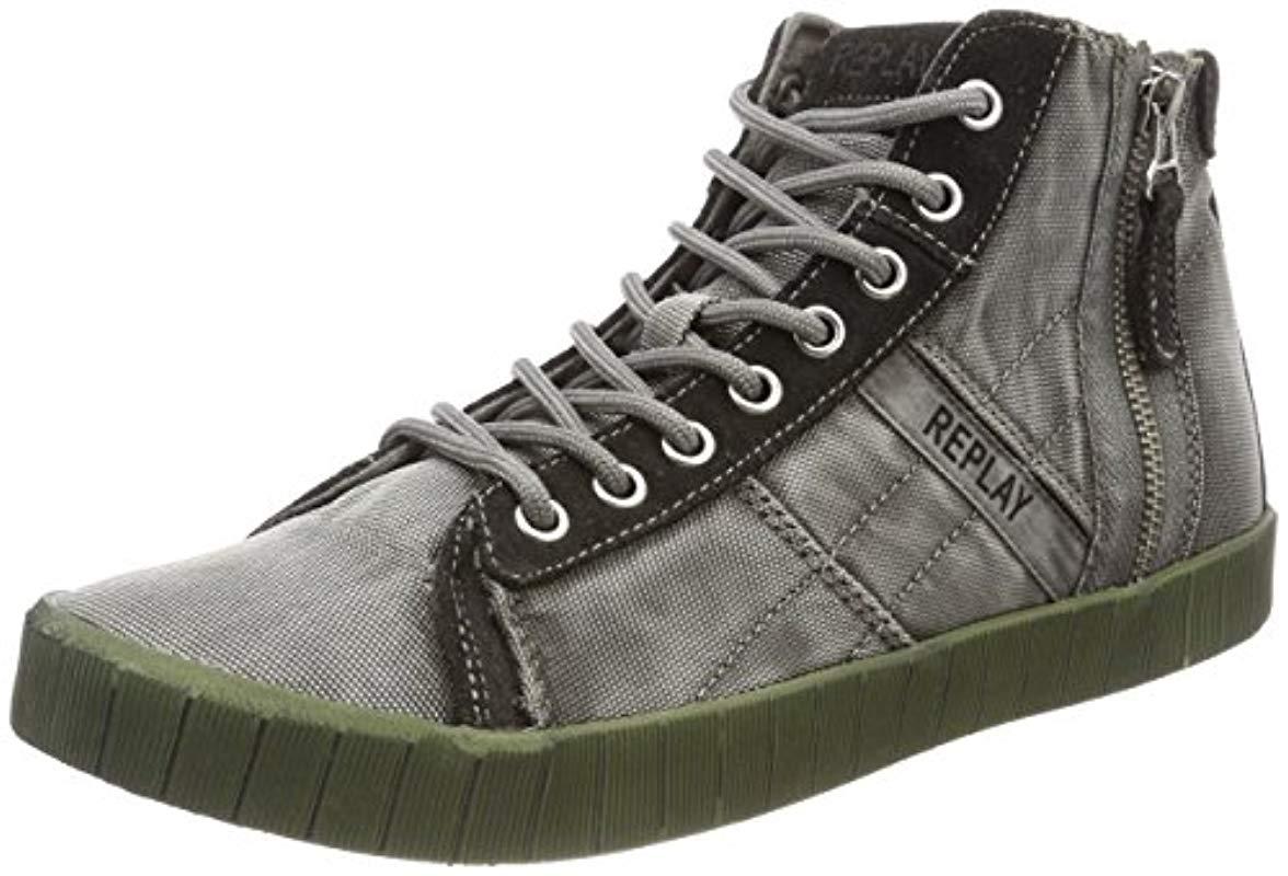 Replay Everet Hi-top Trainers in Green (Army Green) (Green) for Men - Lyst