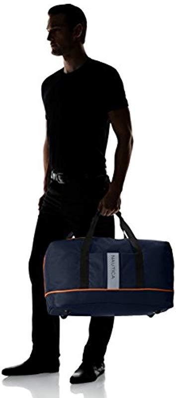 Travel Carry Duffle Bag in Navy/Orange 