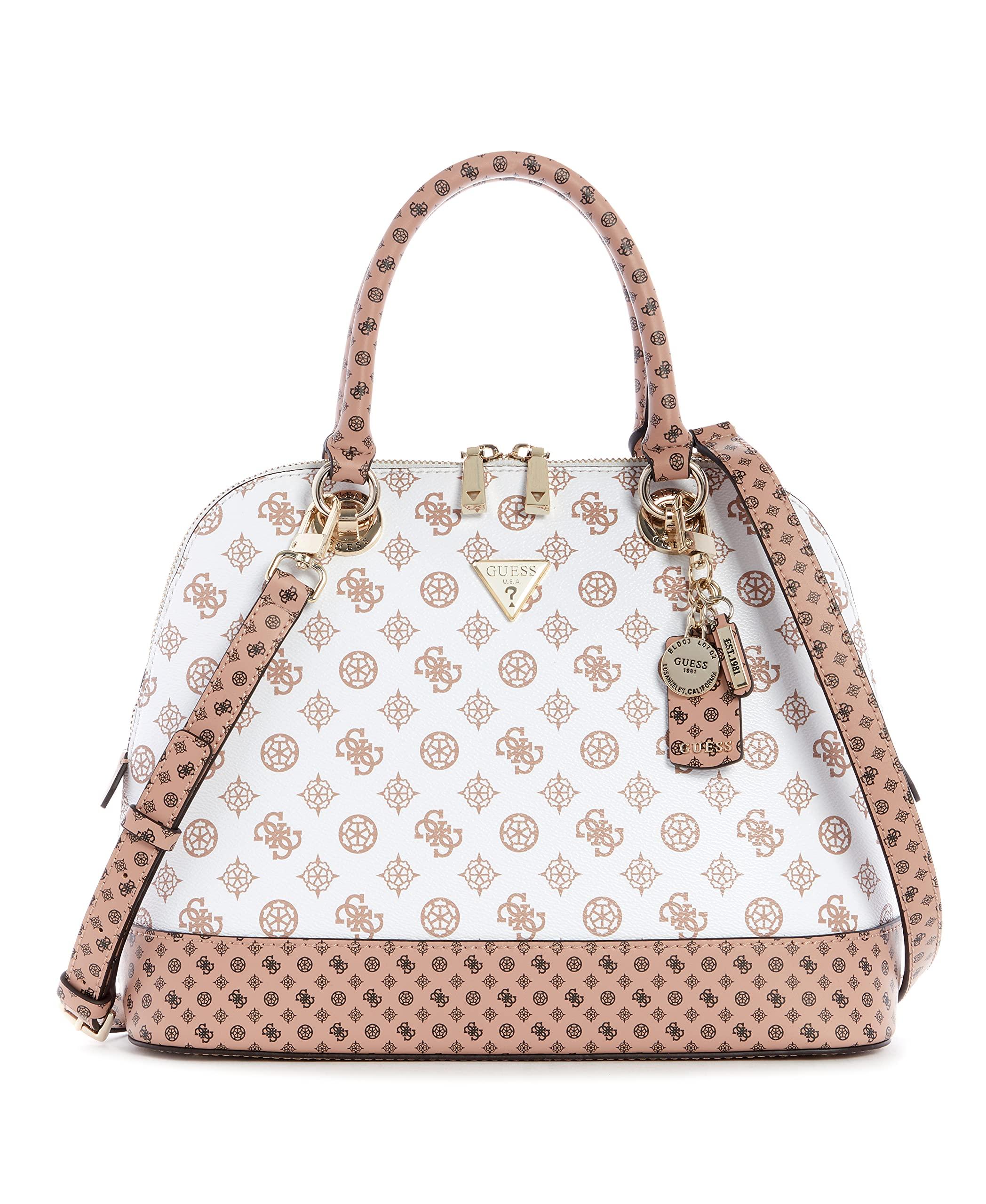 Guess Cessily Dome Satchel Bag White Multi - Lyst