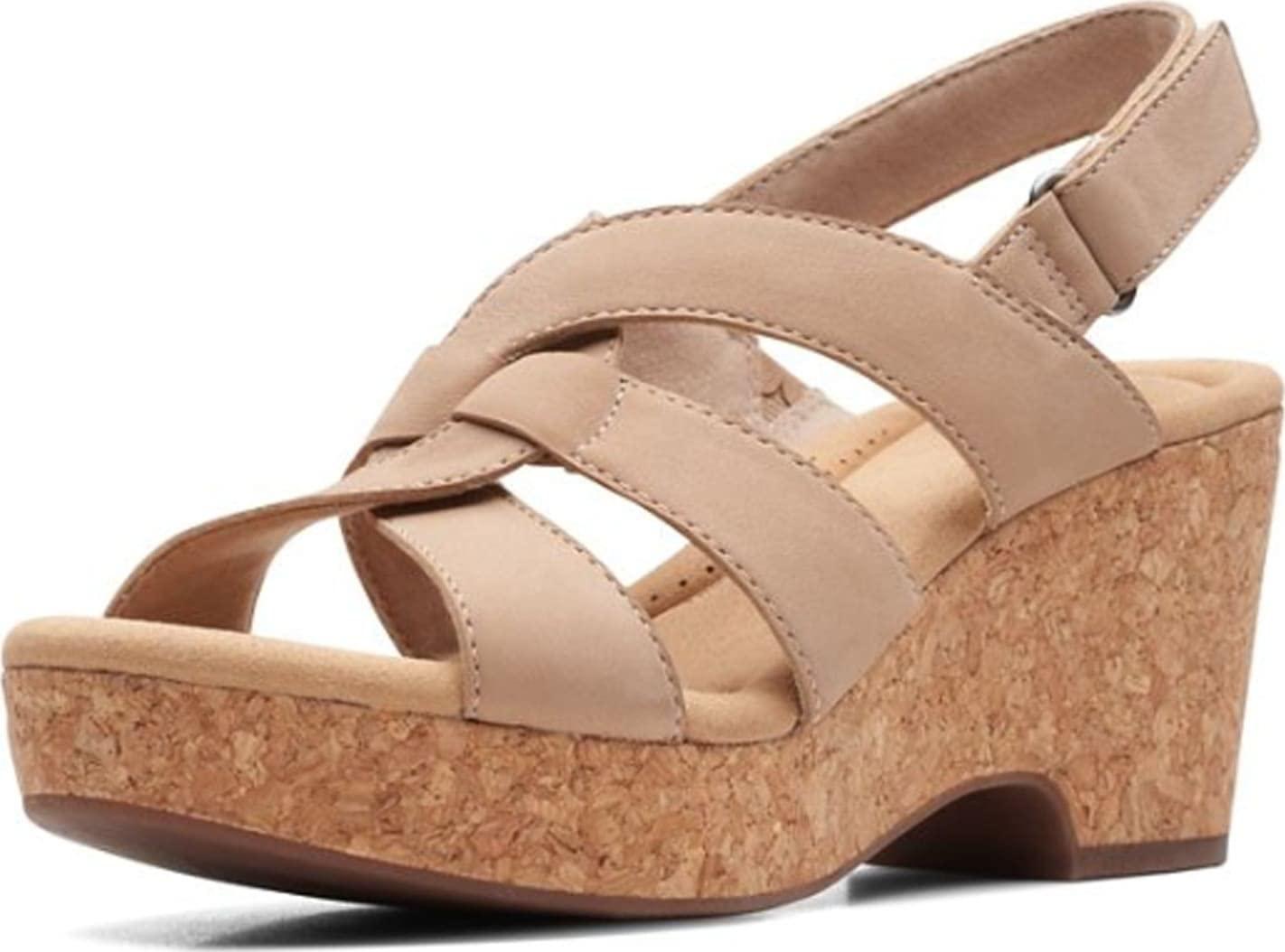Clarks Giselle Beach Wedge Sandal in Brown | Lyst
