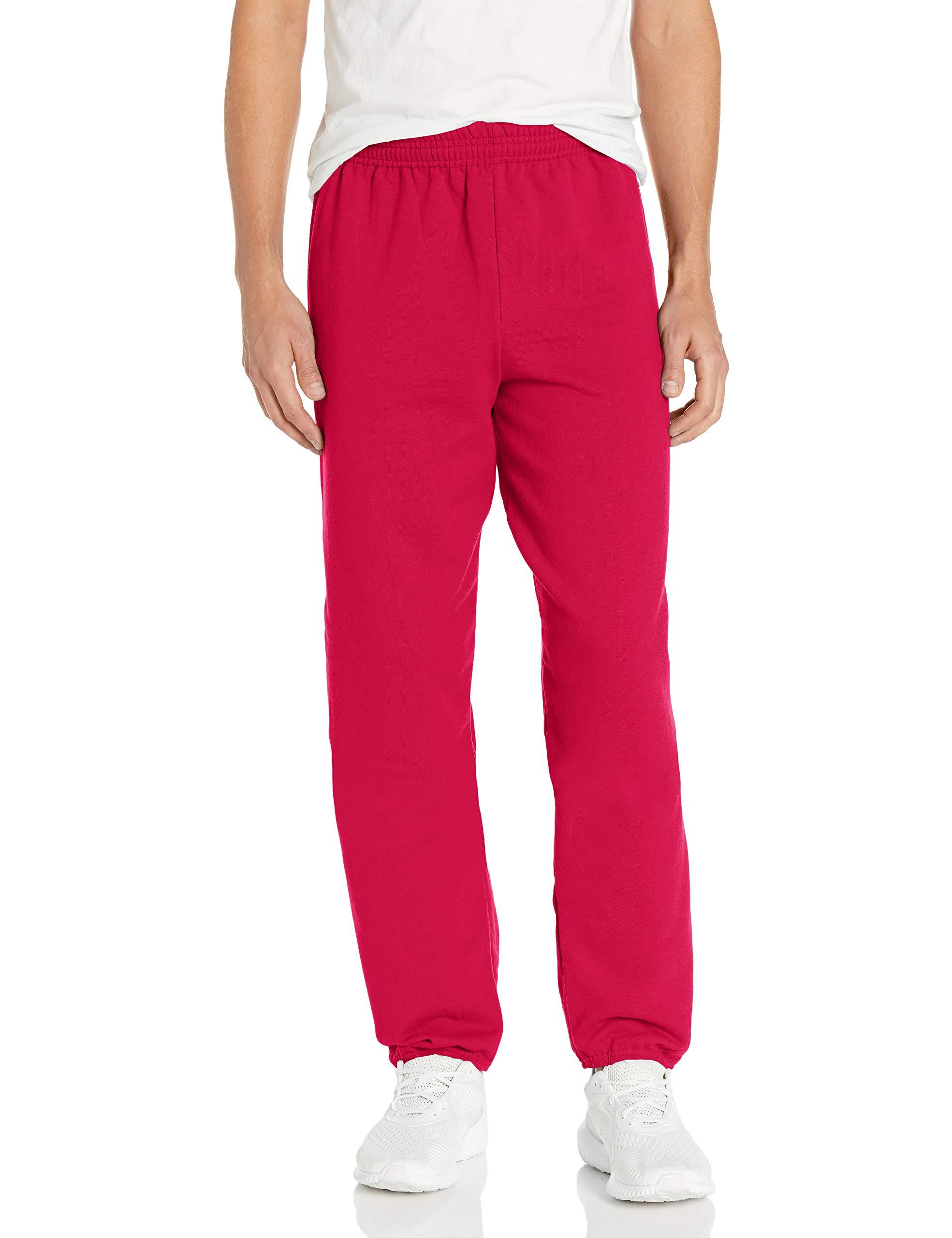 hanes deep red sweatpants