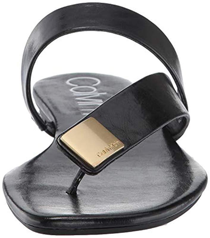 calvin klein saurin flat sandals