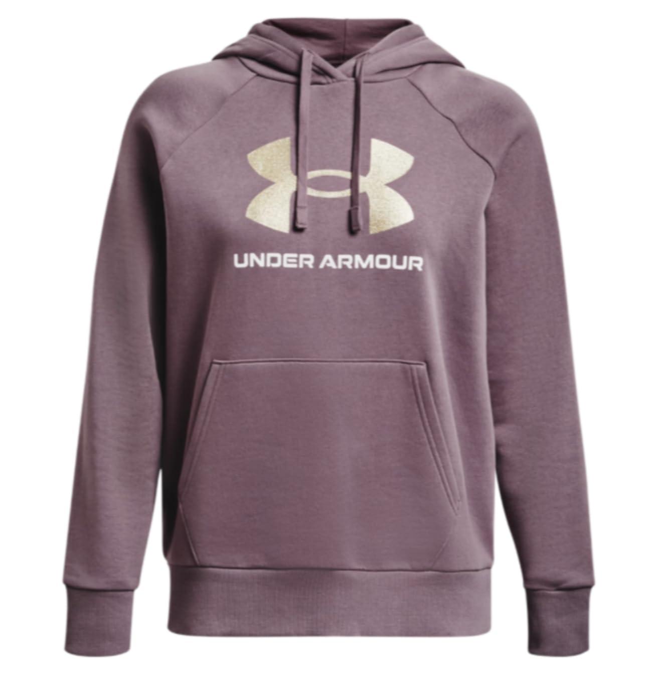 Under Armour Plus Size Rival Fleece Glitter Logo Hoodie in Purple Lyst UK