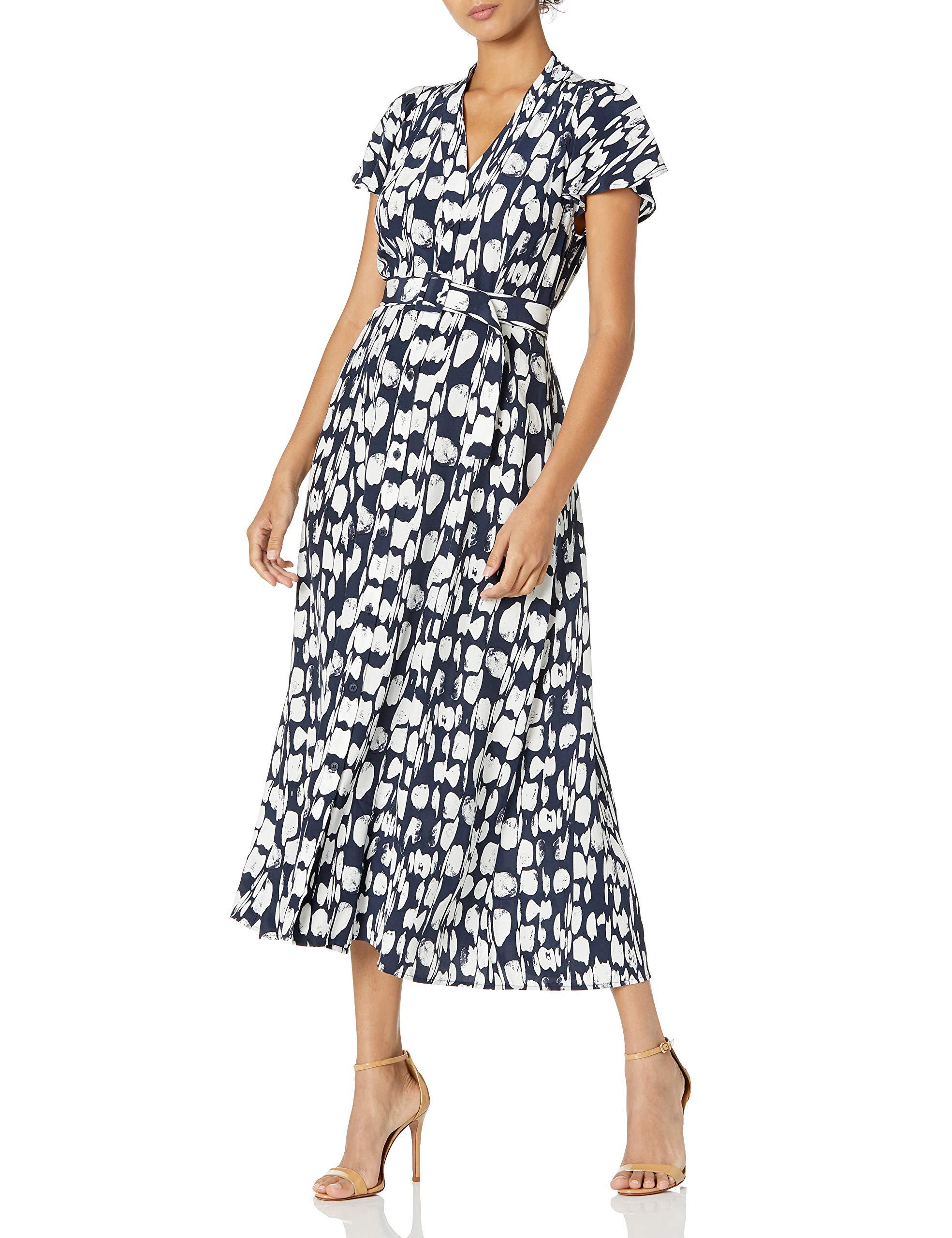 french connection islanna crepe printed midi dress