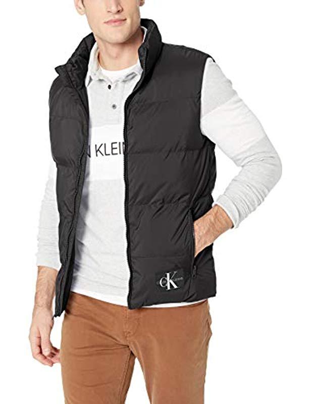 calvin klein black puffer vest