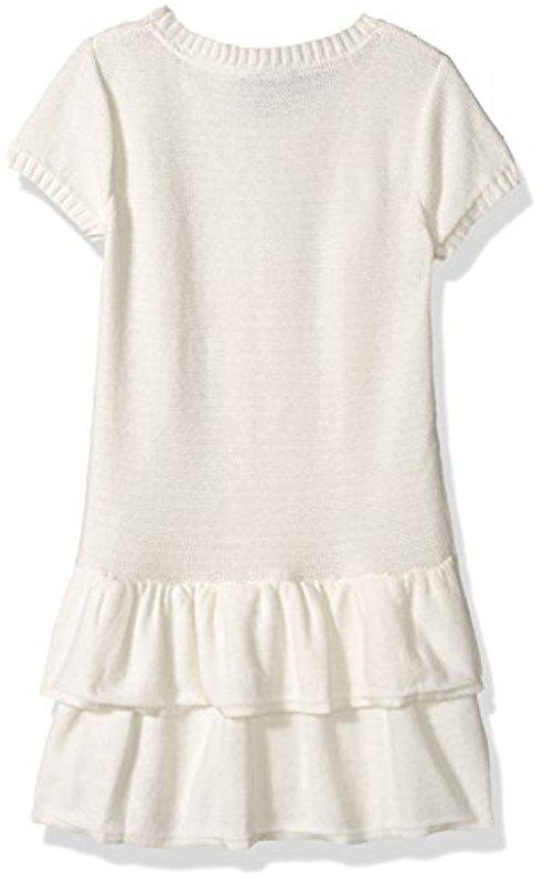 girls cream sweater dress