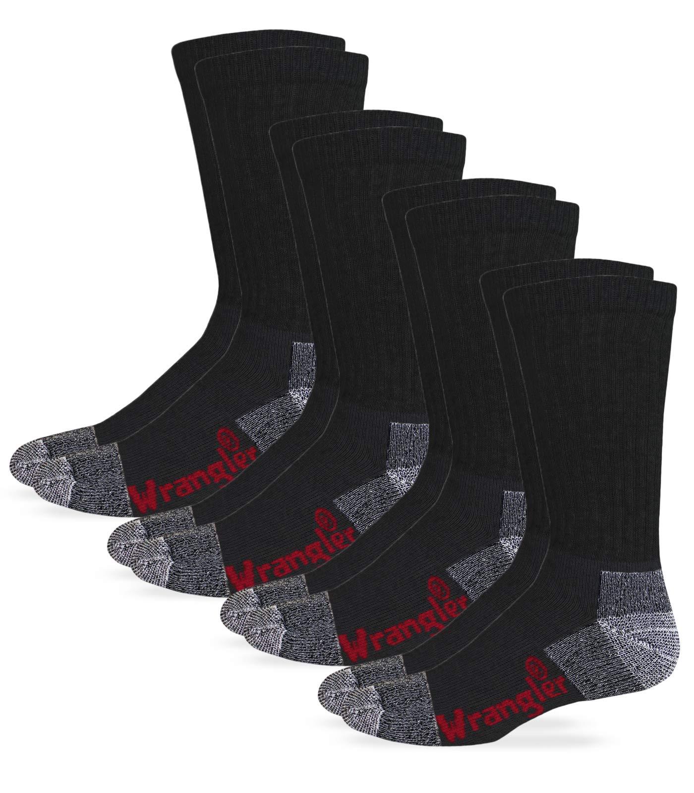 Wrangler Riggs Steel Toe Boot Work Crew Cotton Cushion Socks 4 Pair