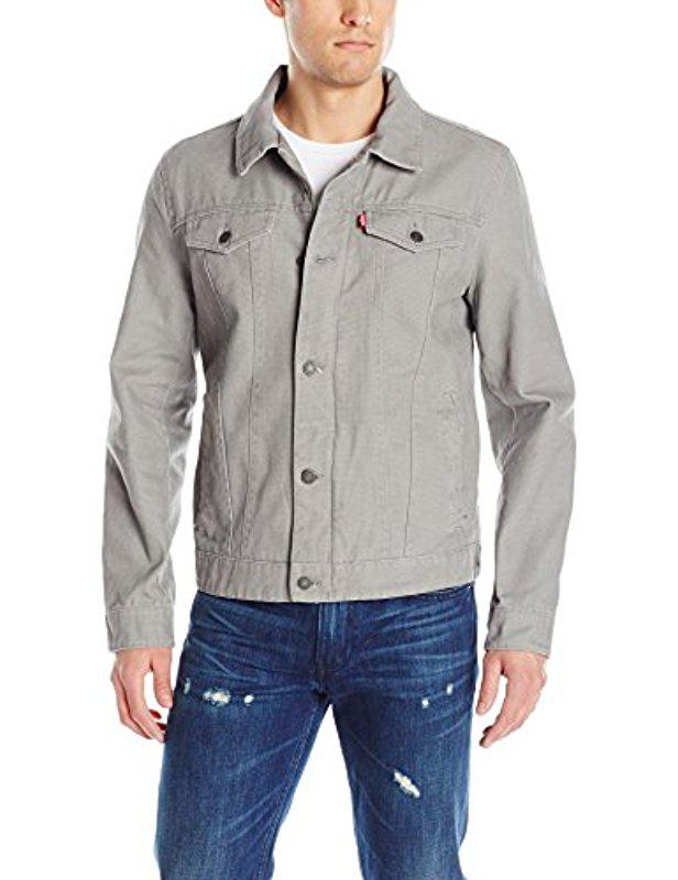 levi's men's cotton canvas laydown trucker jacket