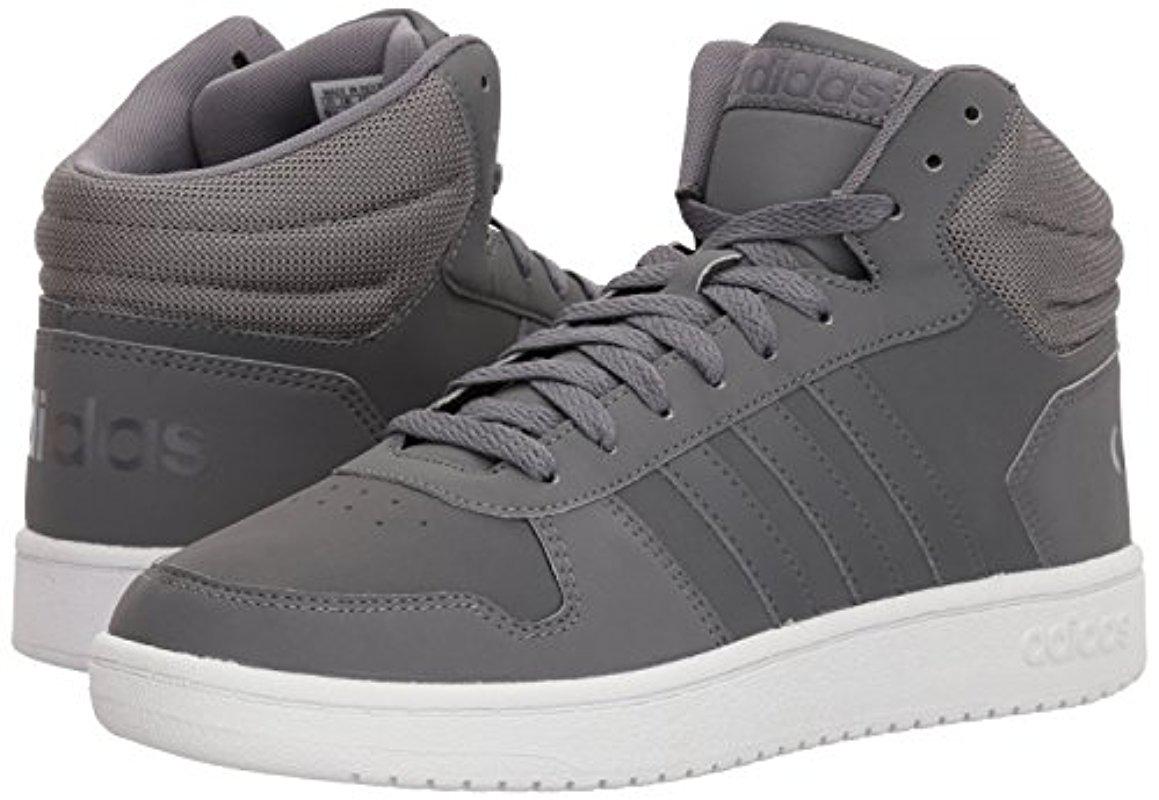 adidas Leather Vs Hoops Mid 2.0 in Grey /Grey /Grey (Gray) for Men | Lyst