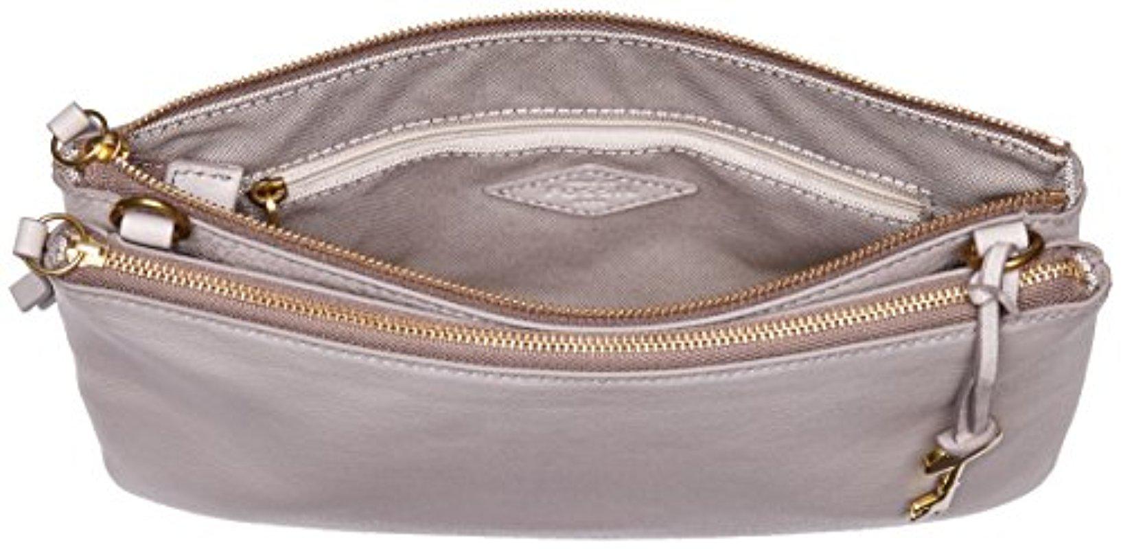 fossil devon crossbody mineral grey