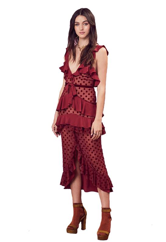 dotty midi dress