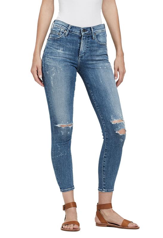 Citizens of Humanity Denim Rocket Crop High Rise Skinny Jean In Distressed  Fizzle in Blue - Lyst