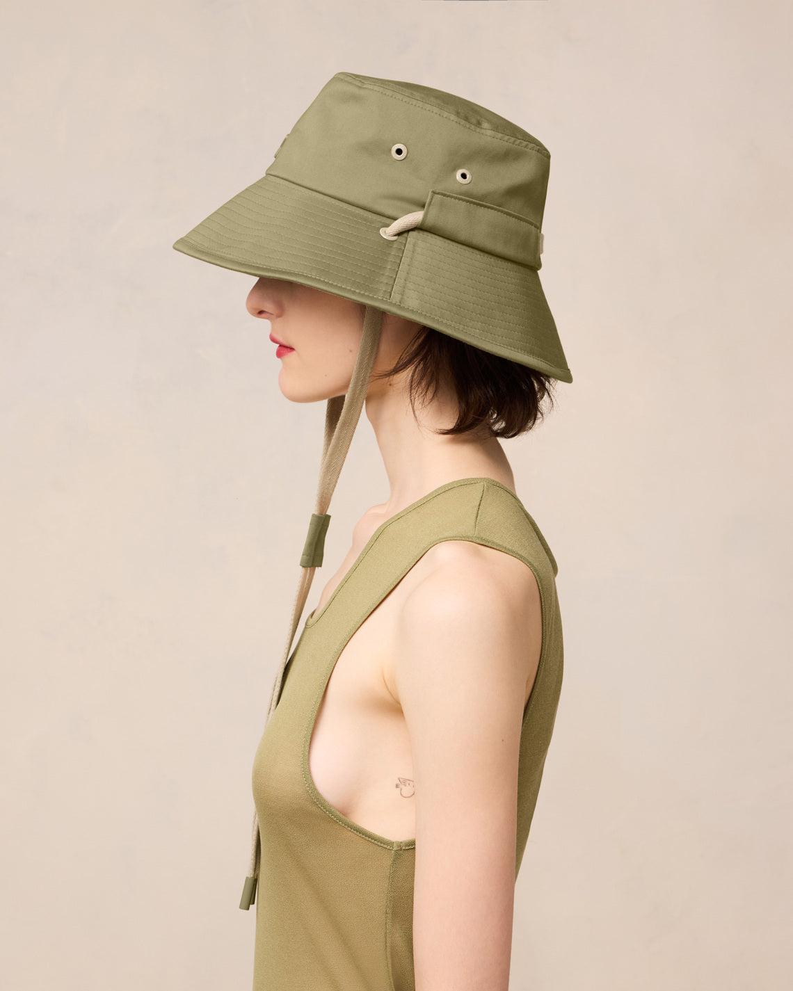 Ami Paris Ami De Coeur Bucket Hat With String in Natural | Lyst