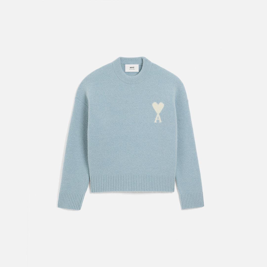 Ami Paris Alpaca Ami De Coeur Crewneck Sweater in Blue | Lyst UK