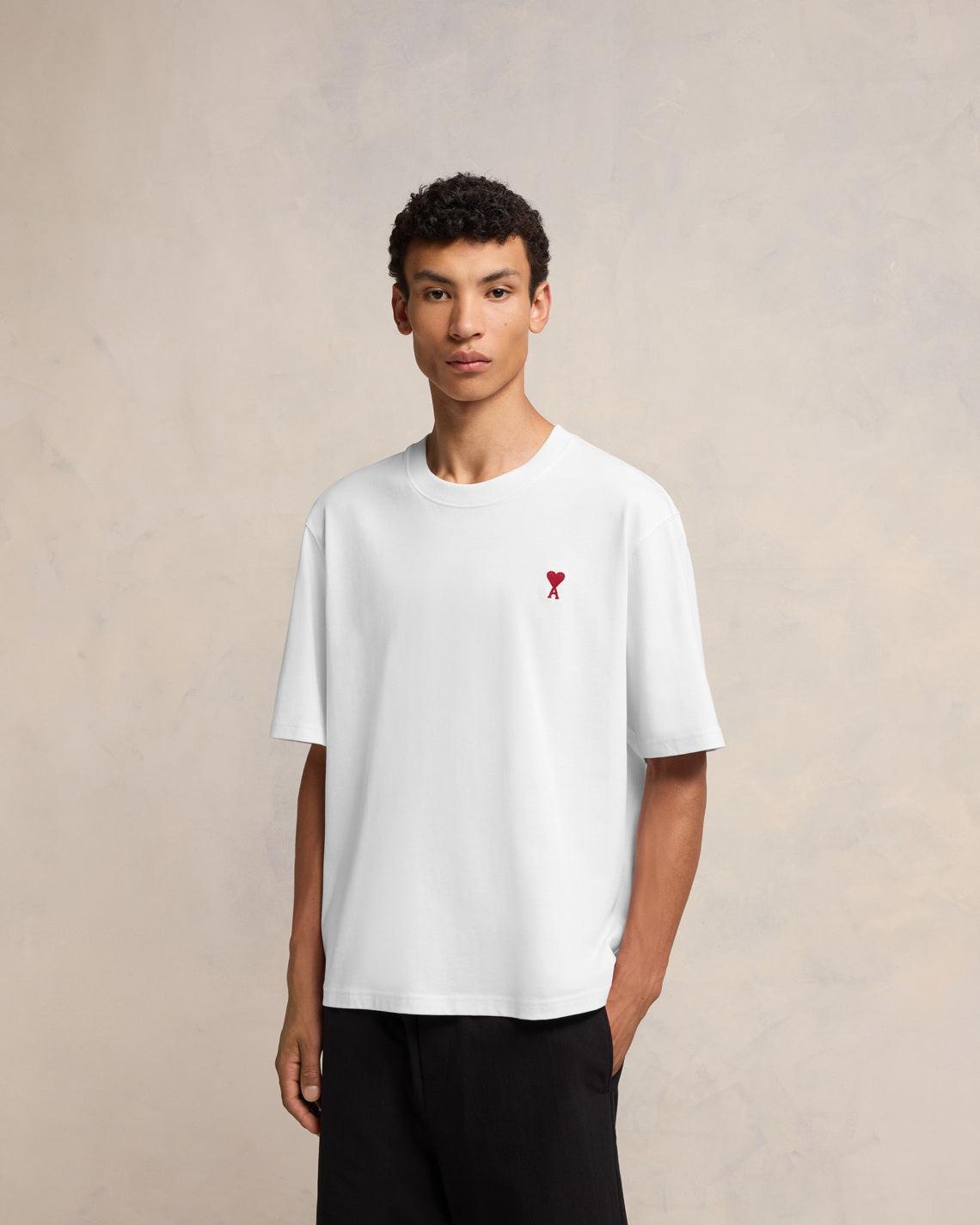 Ami Paris Ami De Coeur Boxy Fit T-Shirt in Natural | Lyst