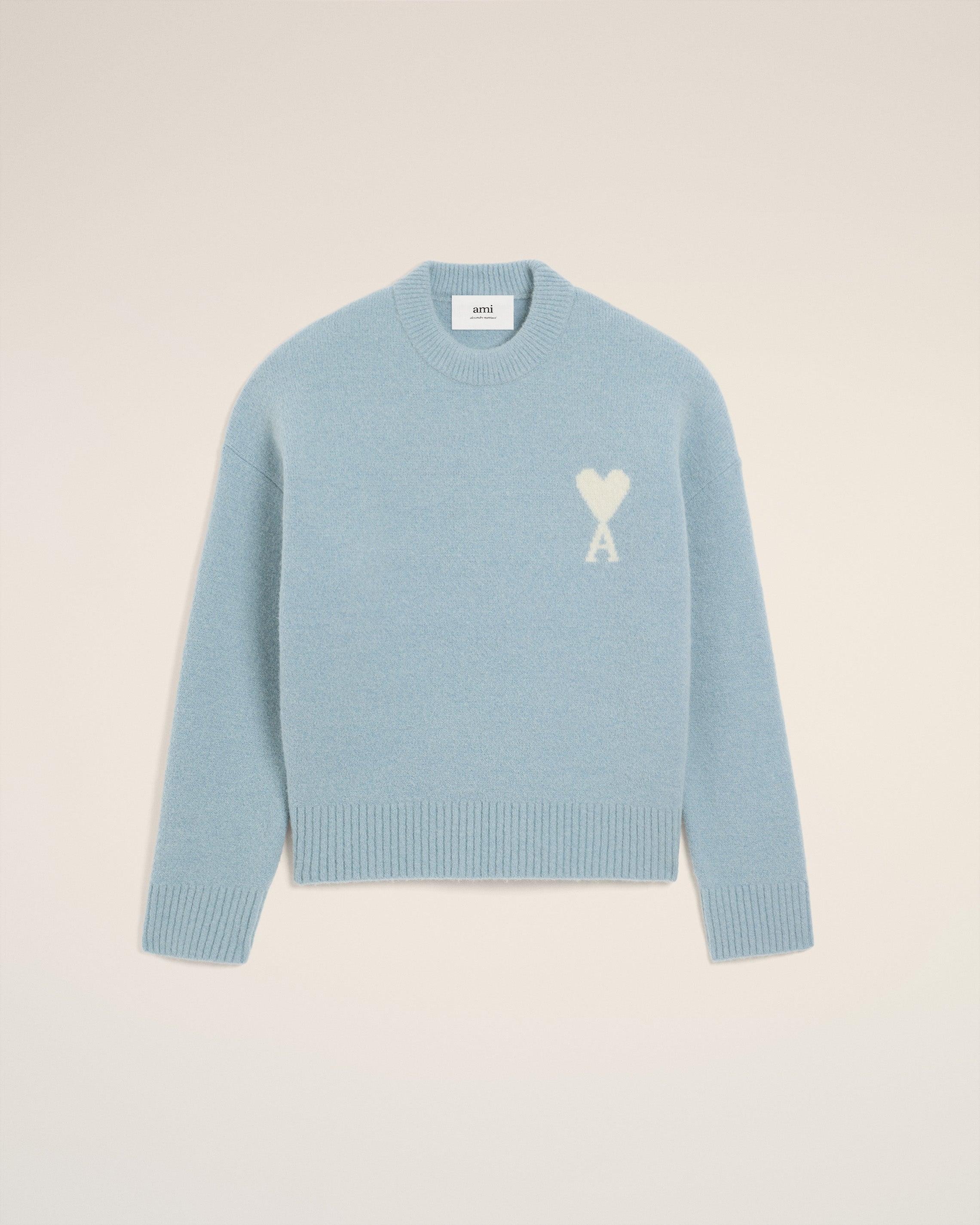 Ami Paris Alpaca Ami De Coeur Crewneck Sweater in Blue | Lyst UK