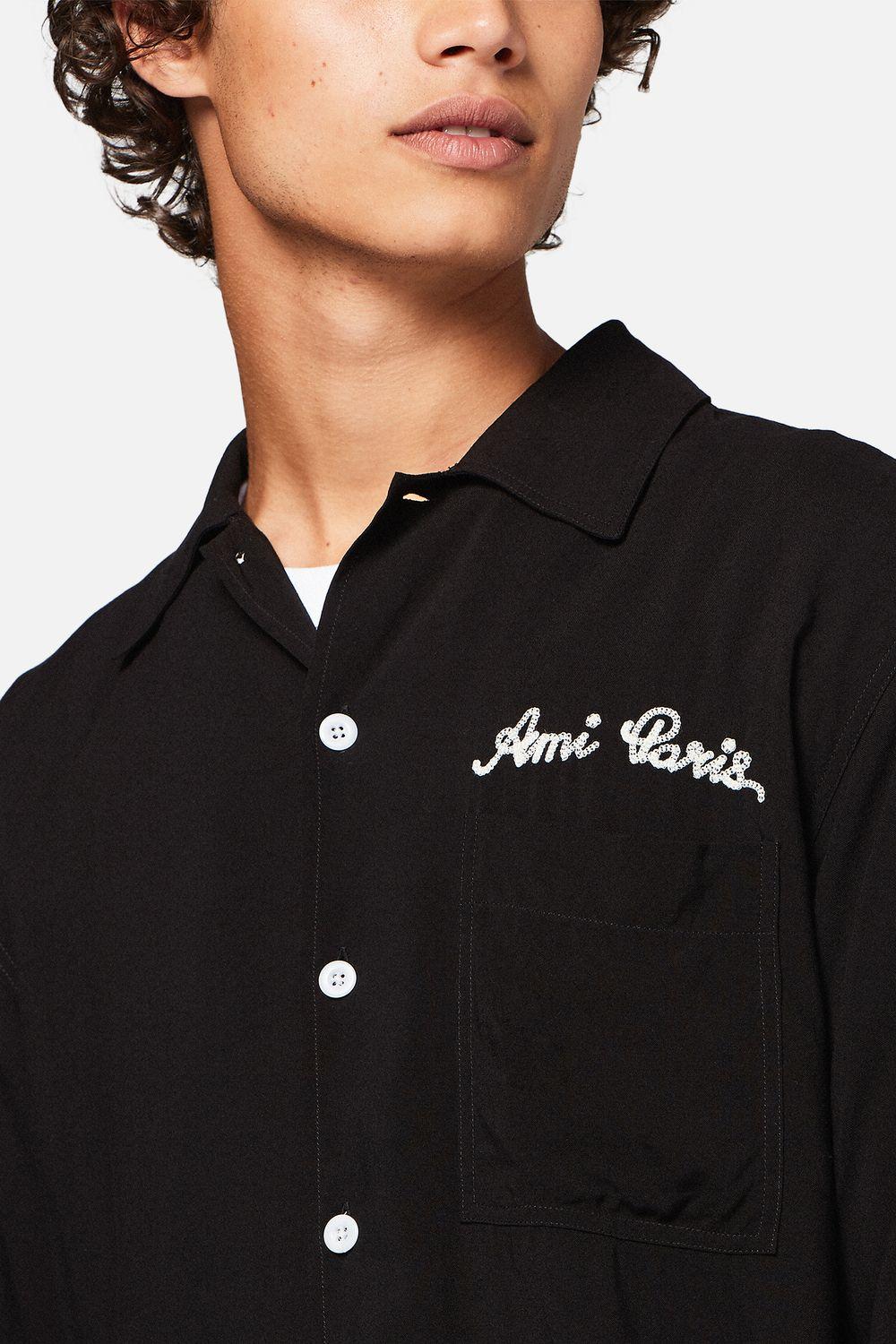 AMI Camp Collar Shirt in Black for Men 