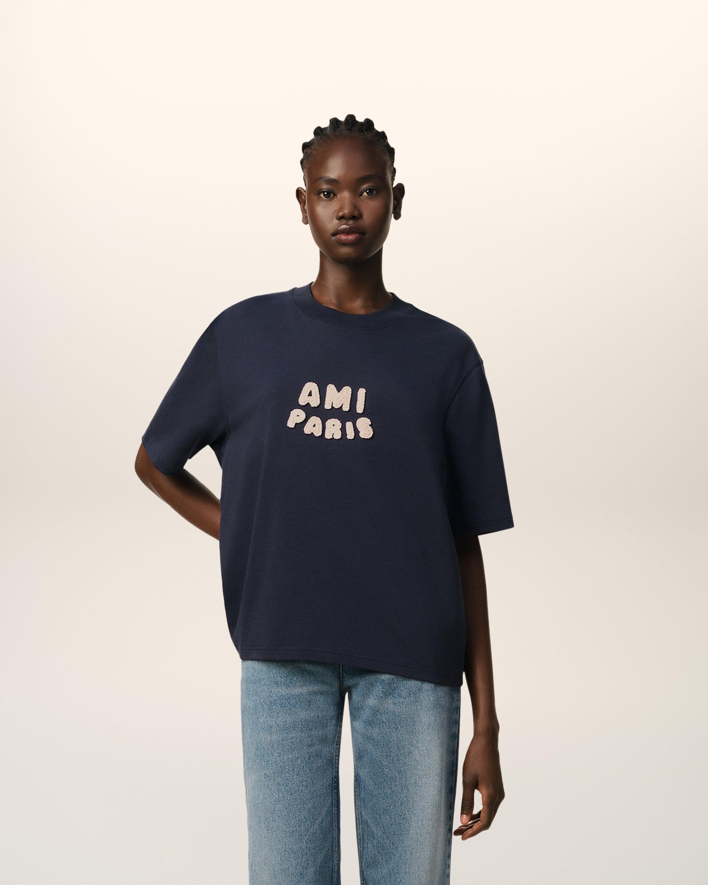 Ami Paris Cotton Patch T-Shirt in Blue | Lyst