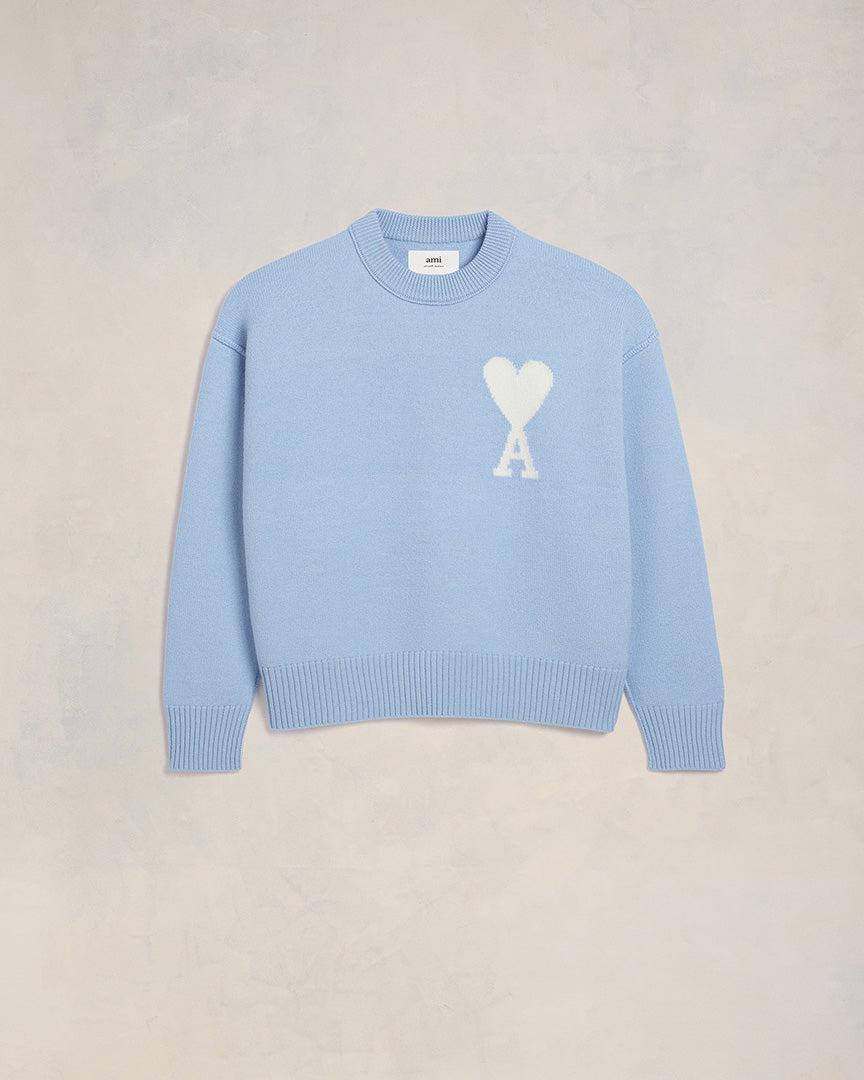 ami paris ハート ニット セーター Lサイズ ブルー ホワイト Ami Paris Off Ami De Coeur Sweater in Blue | Lyst