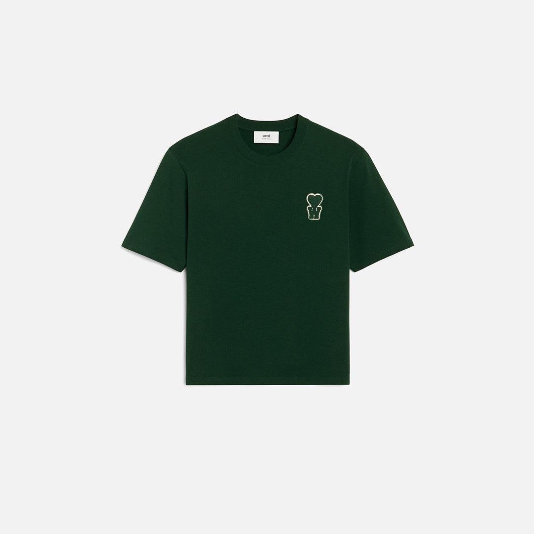 Ami Paris Cotton Boxy Fit T-Shirt With Patch in Green | Lyst