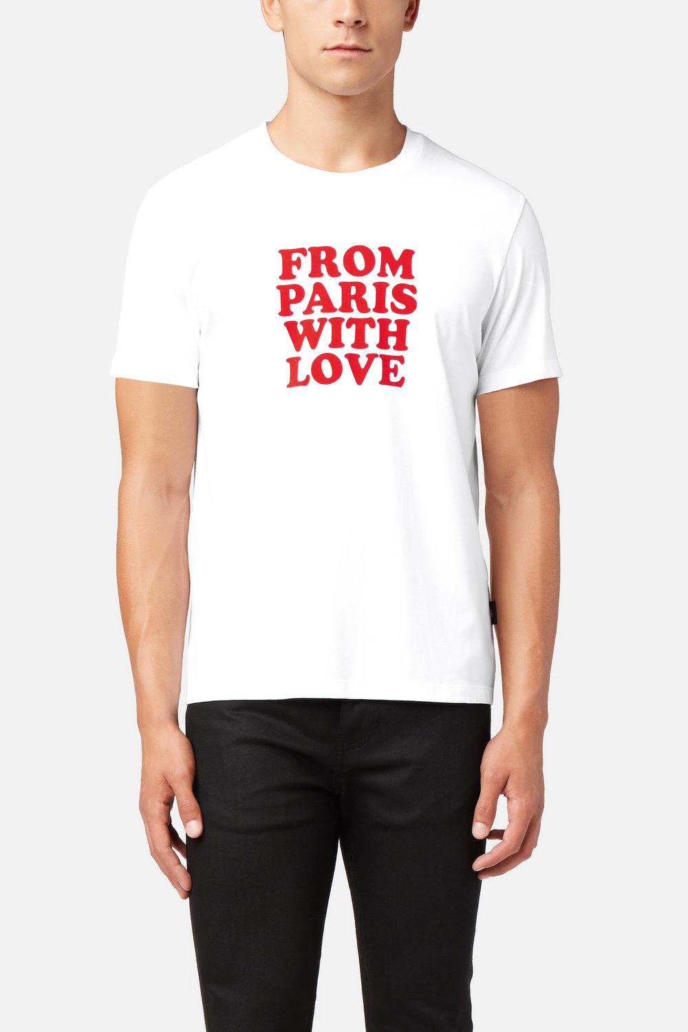 Ami Cotton From Paris With Love T Shirt In White For Men Lyst