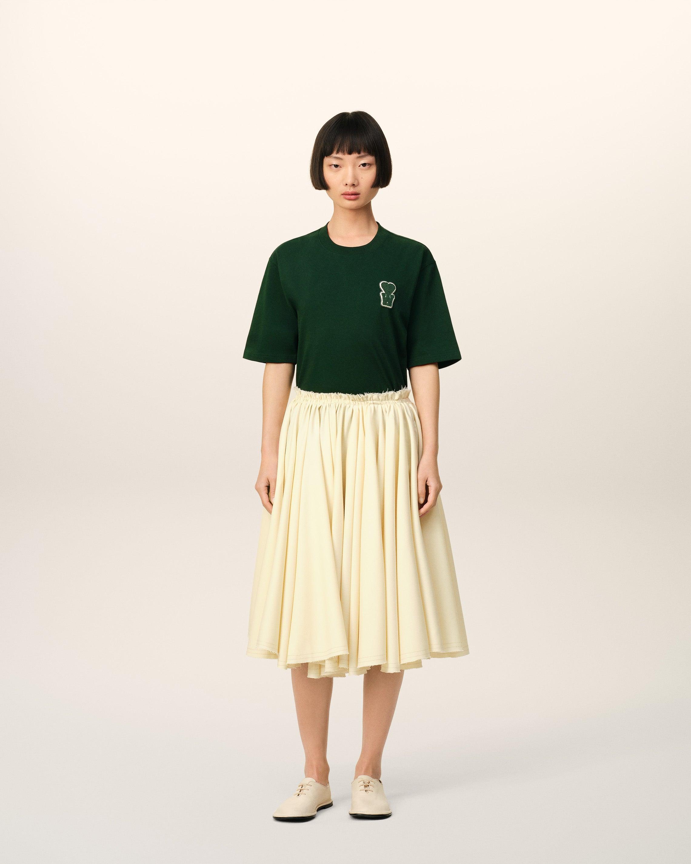 Ami Paris Cotton Boxy Fit T-Shirt With Patch in Green | Lyst