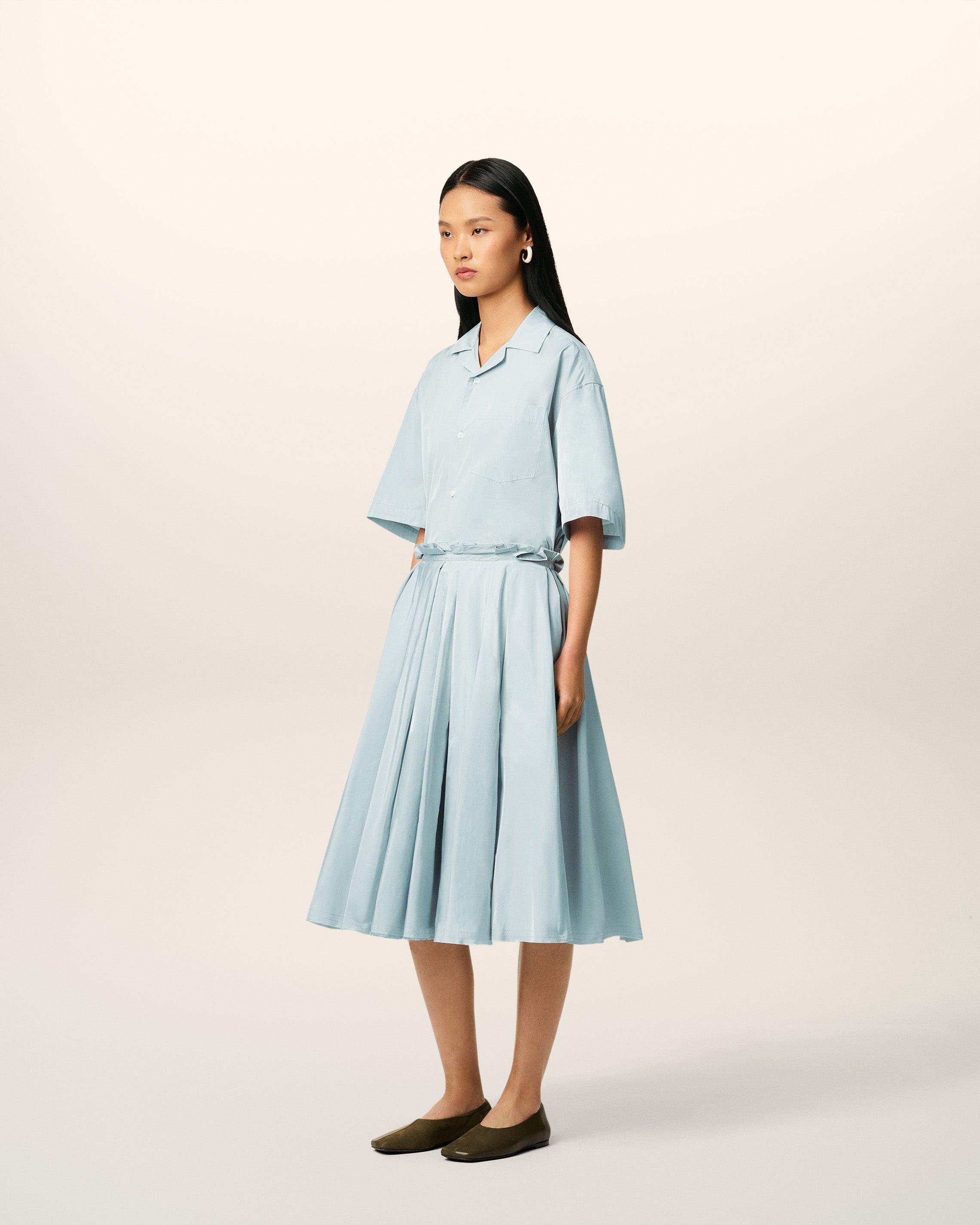 ★AMI PARIS★Blue Cotton Midi Skirt★大人気★ LAUREL Midi Skirt With Godets | AMI PARIS