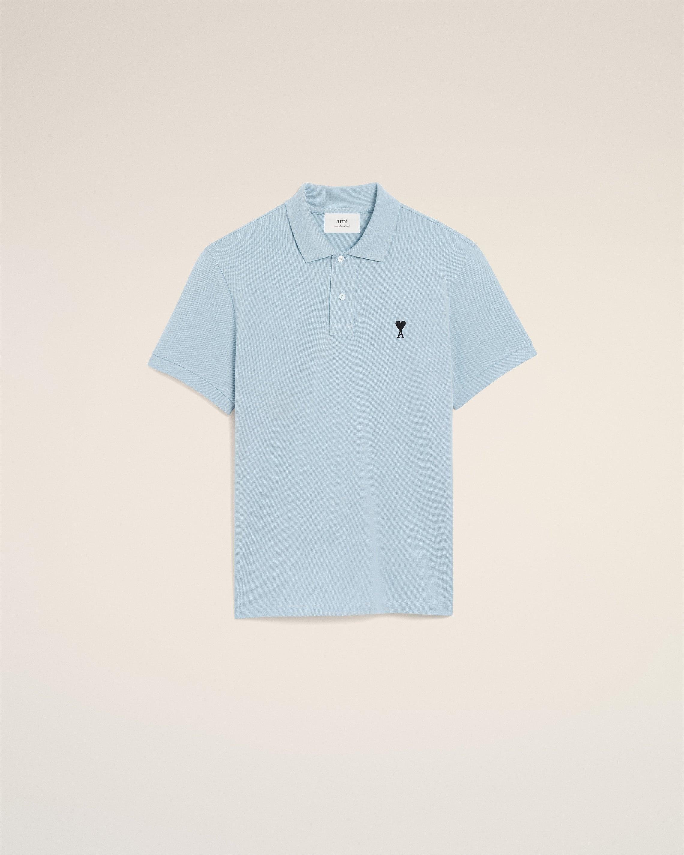 ポロシャツ AMI PARIS Red Heart Logo Short Sleeve Polo Shirt Night Blue AMI Paris Ami De Coeur Polo Shirt | Blue | FARFETCH