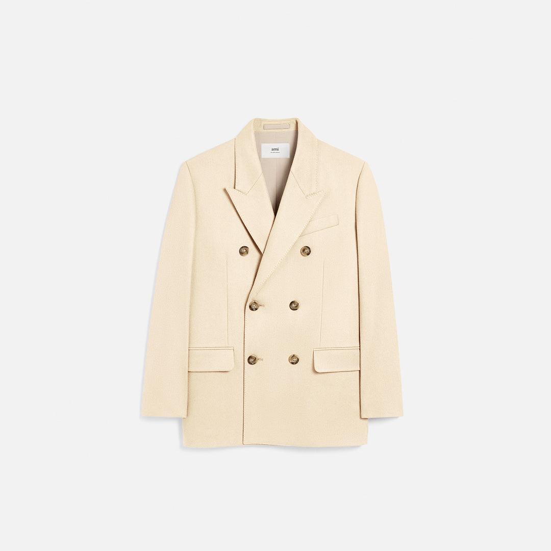 ジャケット AMI PARIS IVORY WOOL OVERSIZE BLAZER AMI PARIS Oversized Double-Breasted Wool Blazer for Men | MR