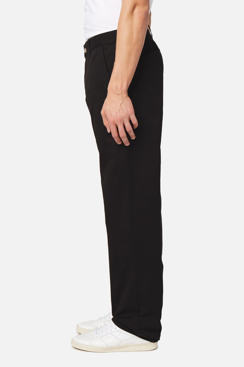 AMI Cotton Large Fit Trousers in Black for Men - Lyst