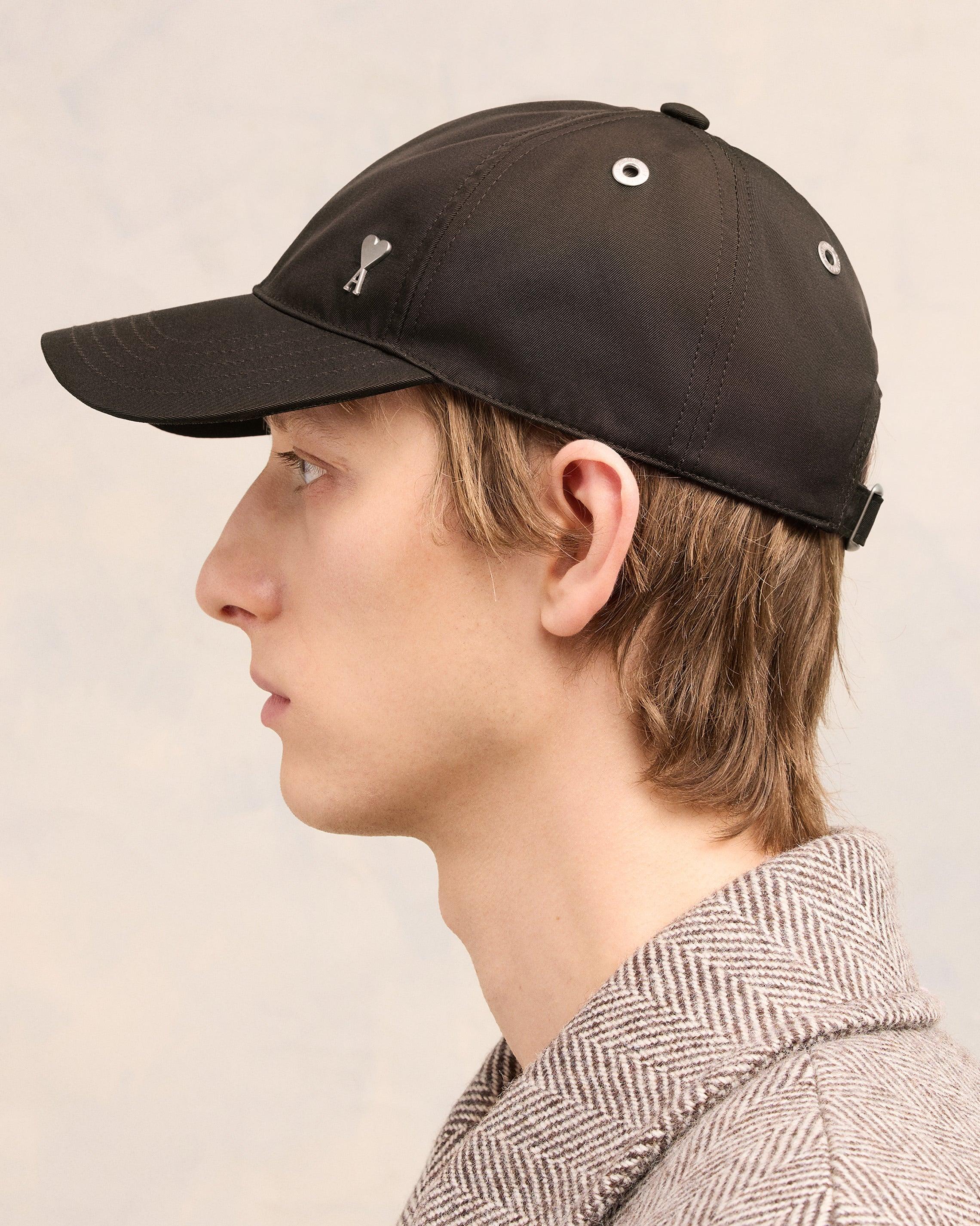 Ami Paris Ami De Coeur Stud Cap in Brown | Lyst