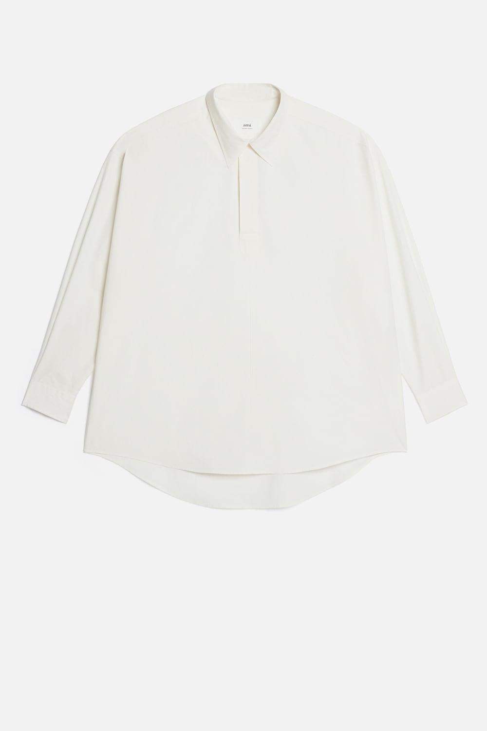 Ami Paris Short Shirt Dress in White | Lyst