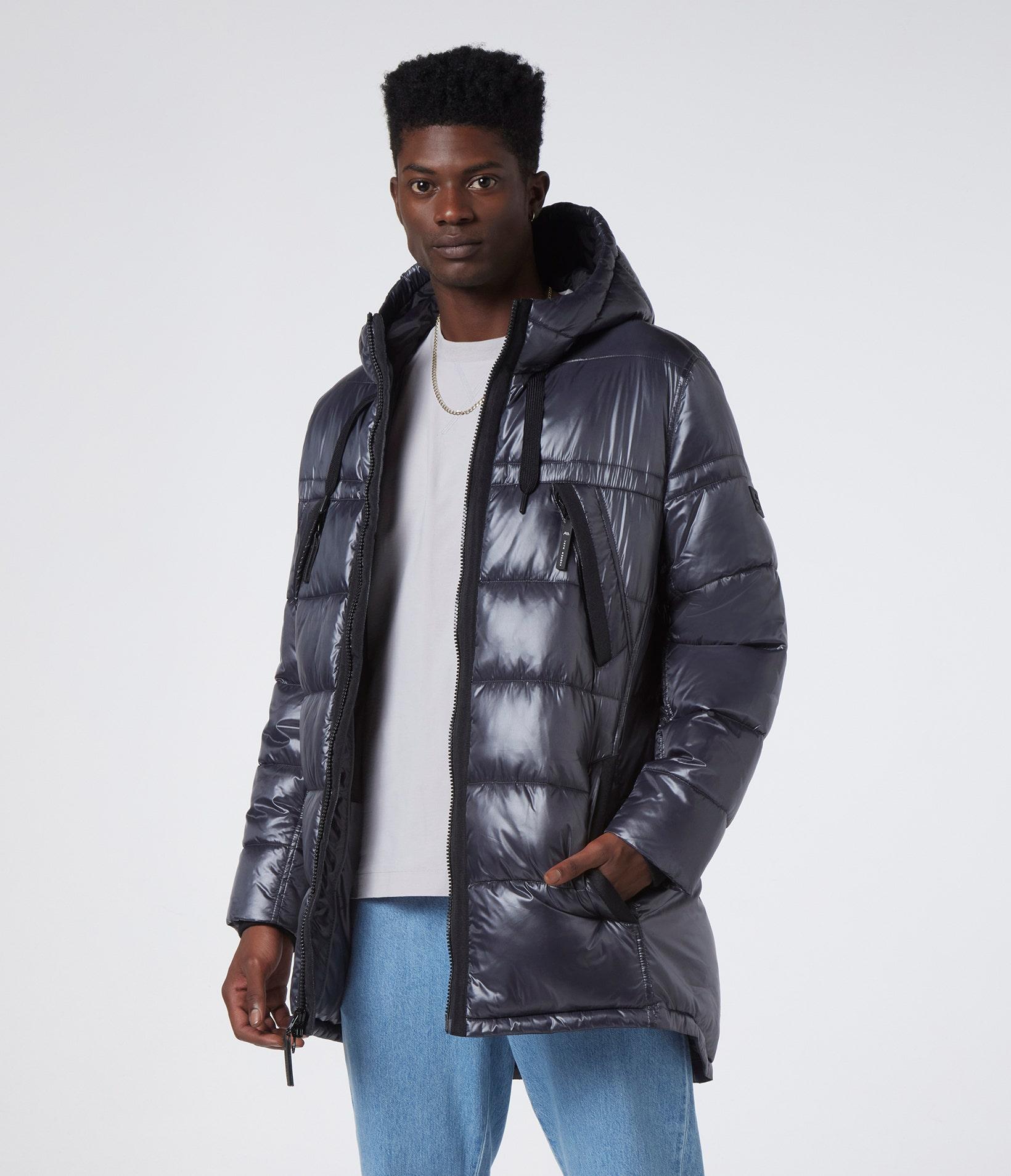 Andrew Marc Barreto Quilted Hooded Parka Jacket in Blue for Men | Lyst