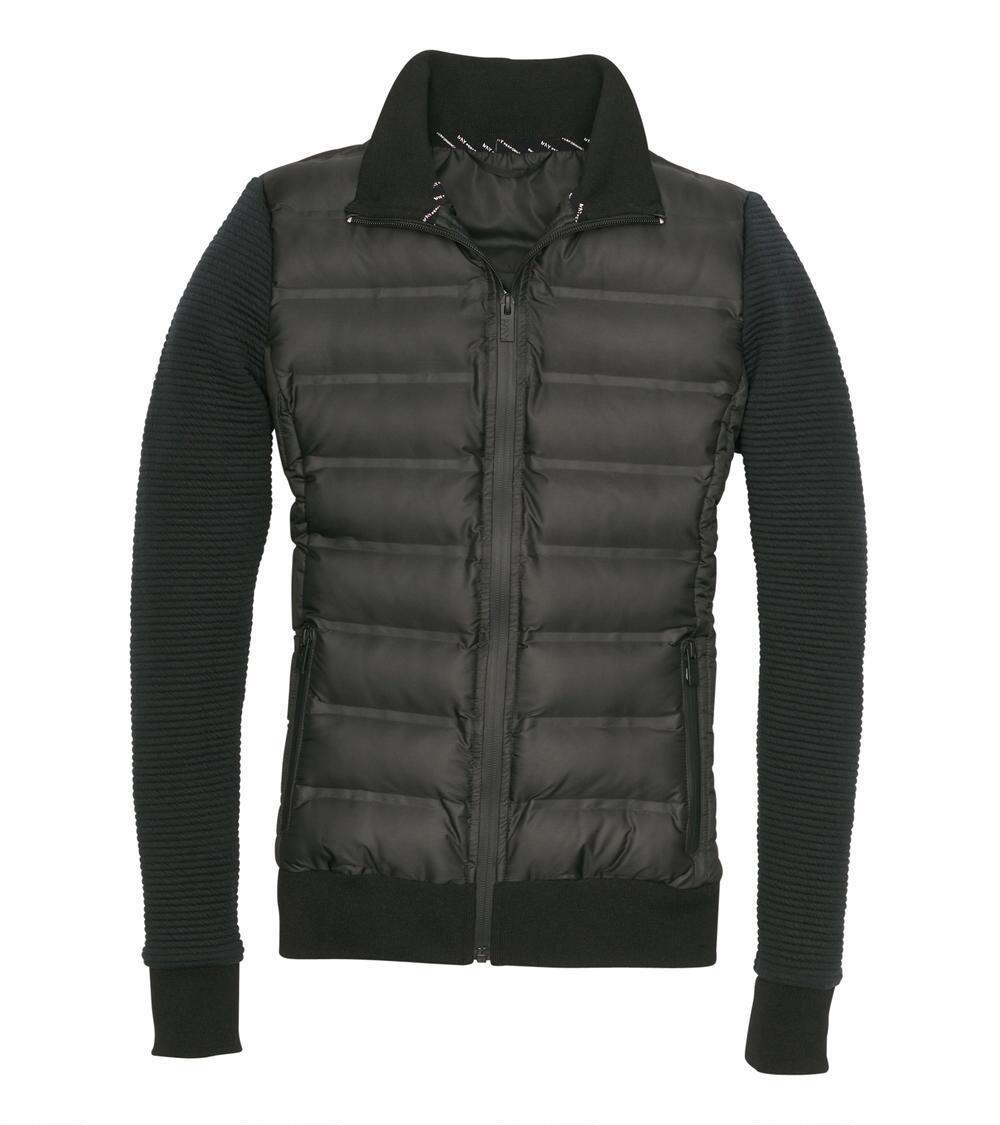 marc new york puffer jacket with knit sleeves