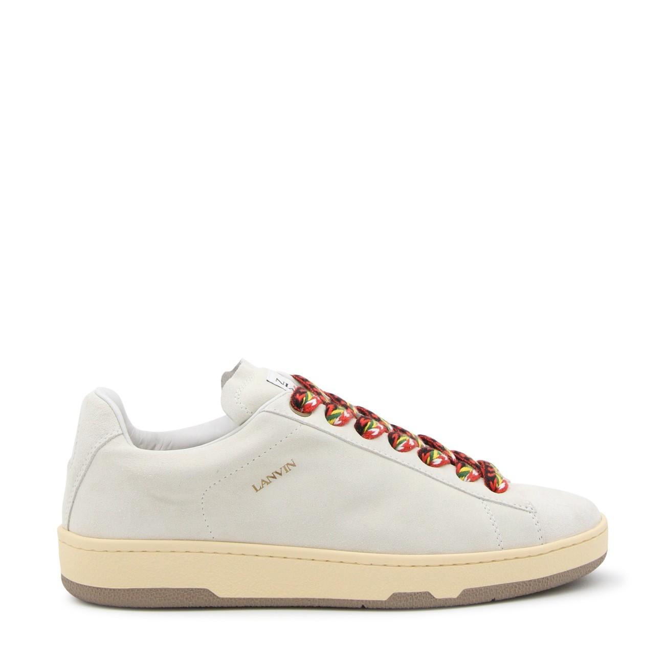 Lanvin Leather Curb Sneakers in White for Men | Lyst UK