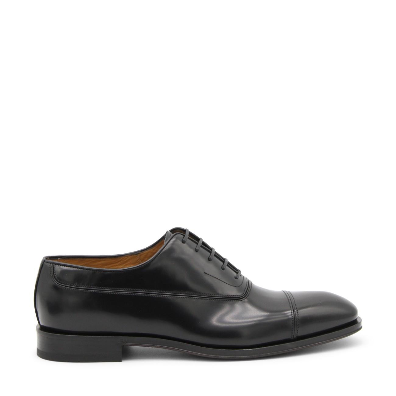Ferragamo lace-up leather derby shoes - Black