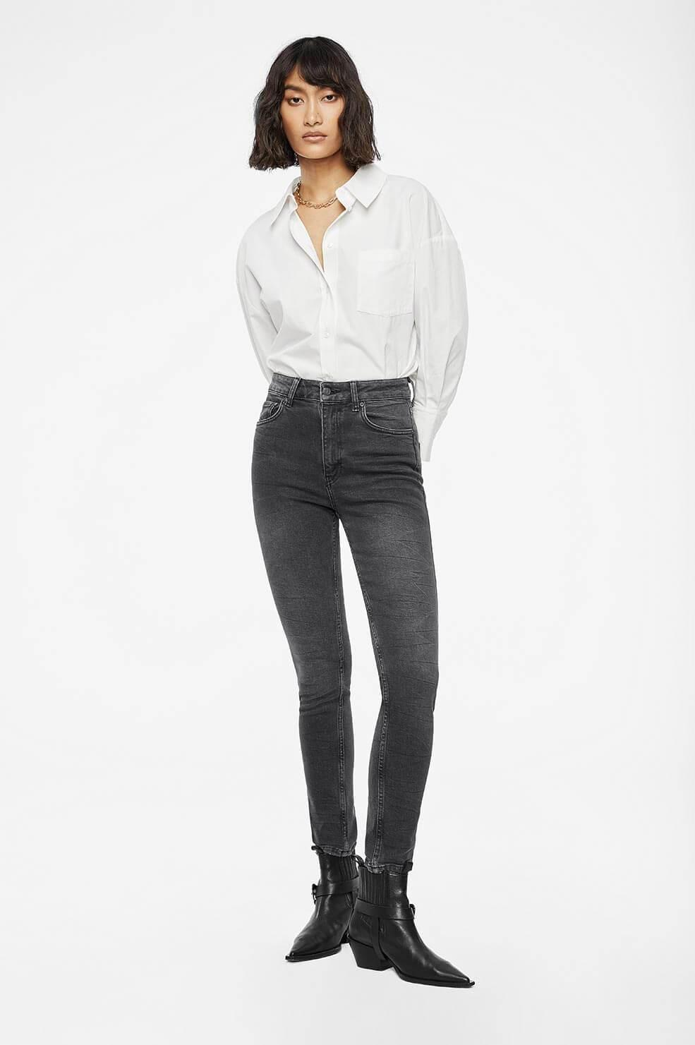 anine bing jagger jean charcoal