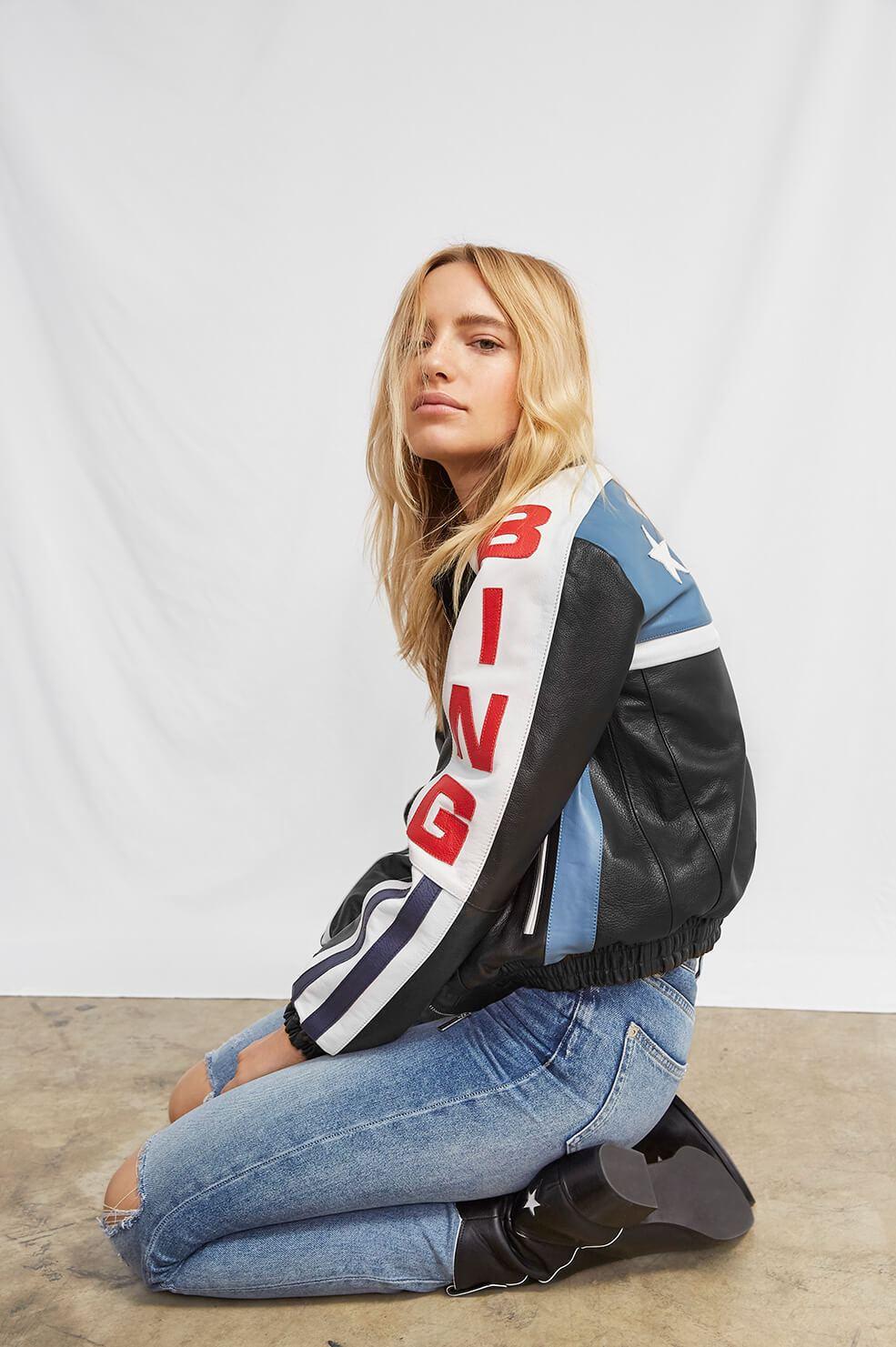 Anine Bing Bardot Leather Jacket In Black Lyst