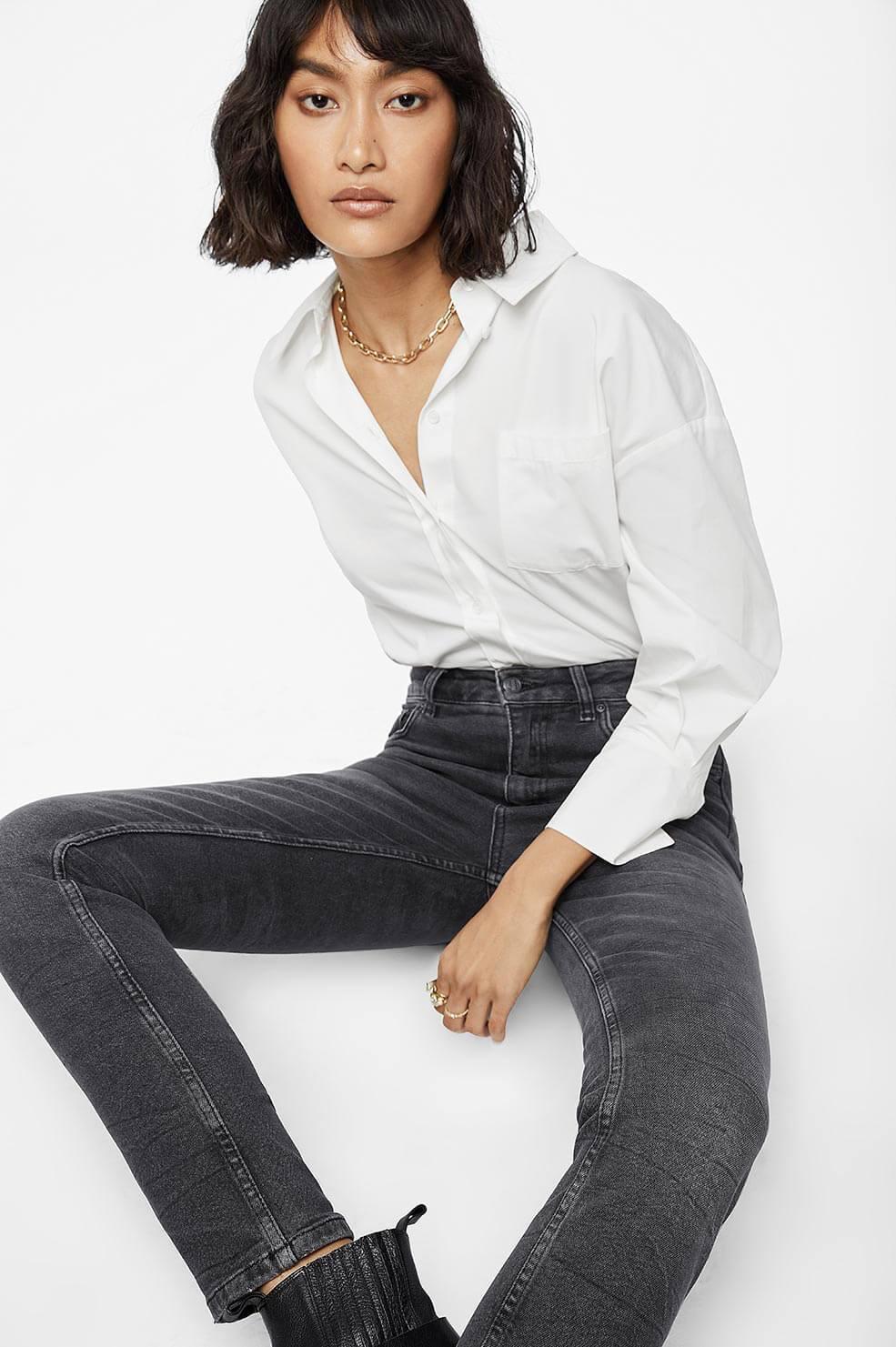 Anine Bing Denim Jagger Jean - Charcoal in Denim (Gray) - Lyst