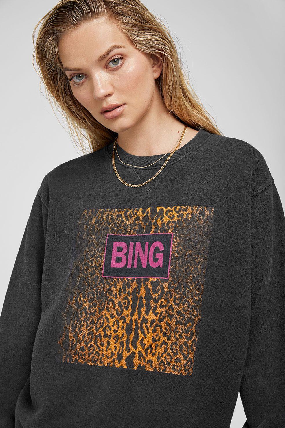Anine Bing Cotton Ramona Sweatshirt - Washed Black | Lyst