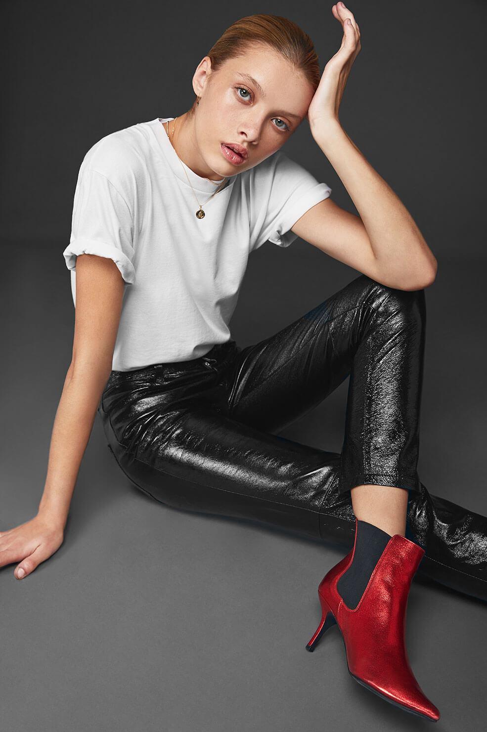 anine bing stevie boots red