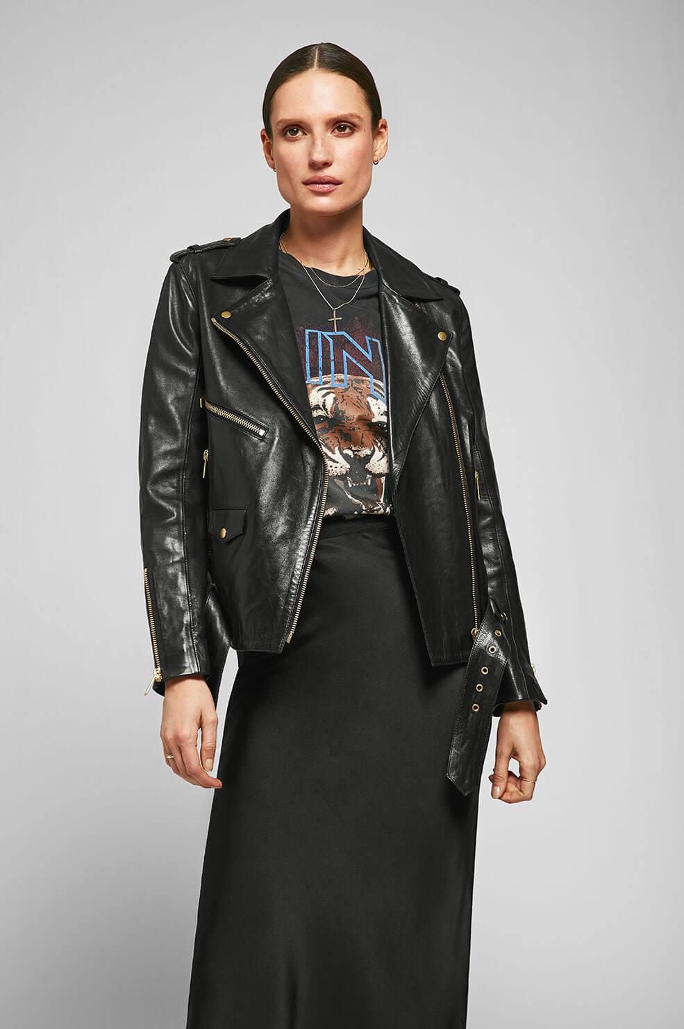 Anine Bing Vintage Leather Jacket in Black - Lyst