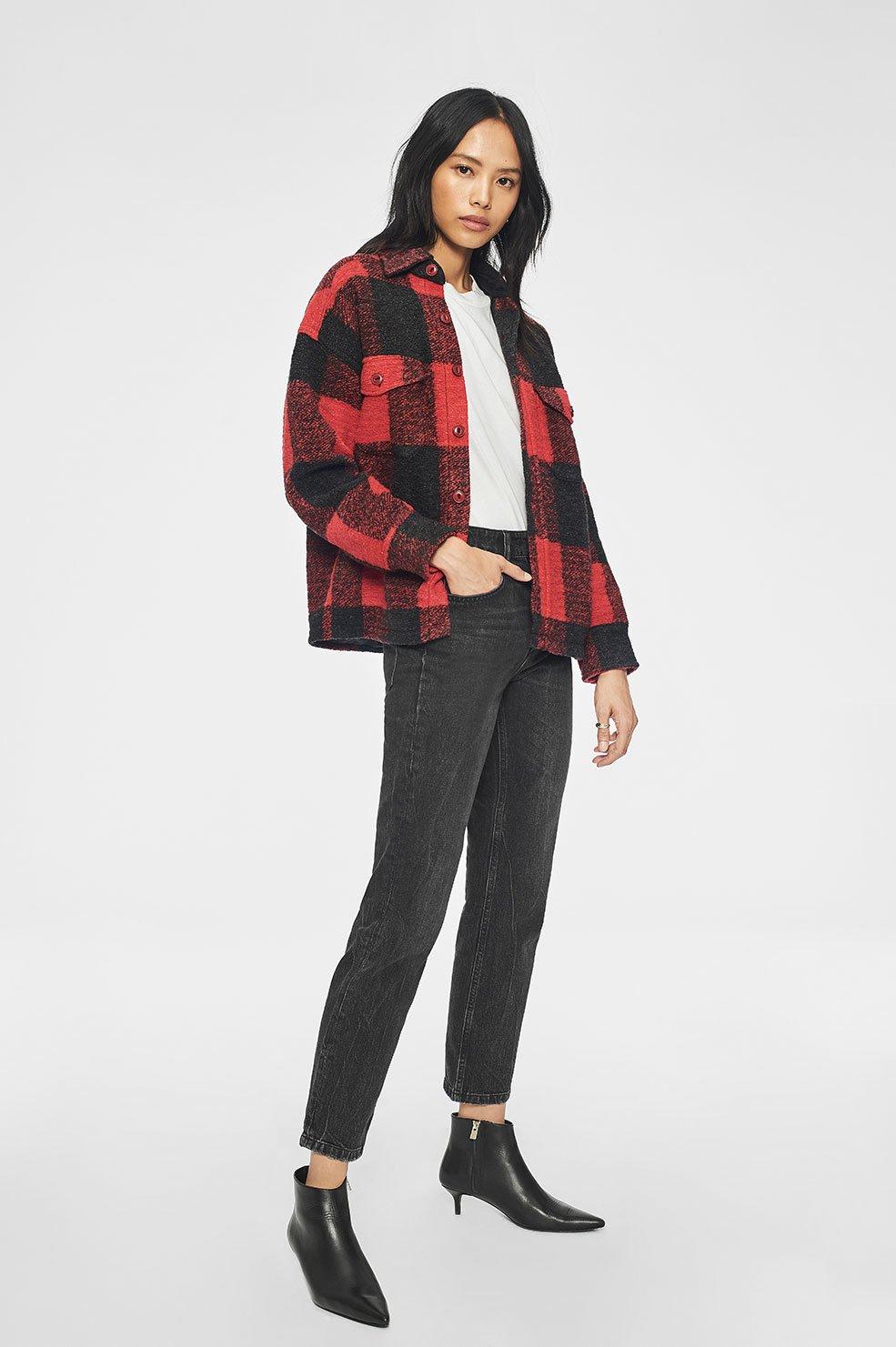 anine bing plaid jacket