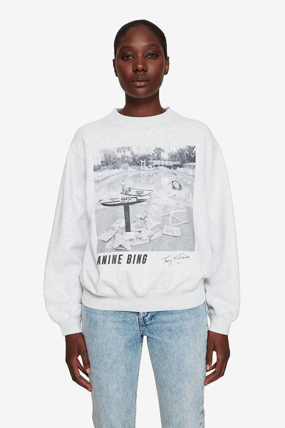 Anine Bing Ramona Sweatshirt Ab X To Faye Dunaway in Gray | Lyst