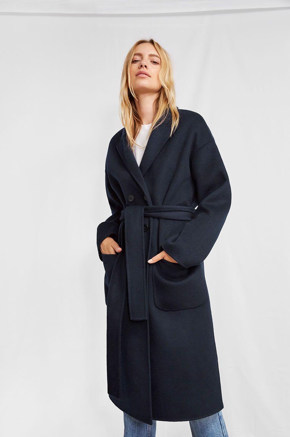 ANINE BING belted double-breasted coat - Black